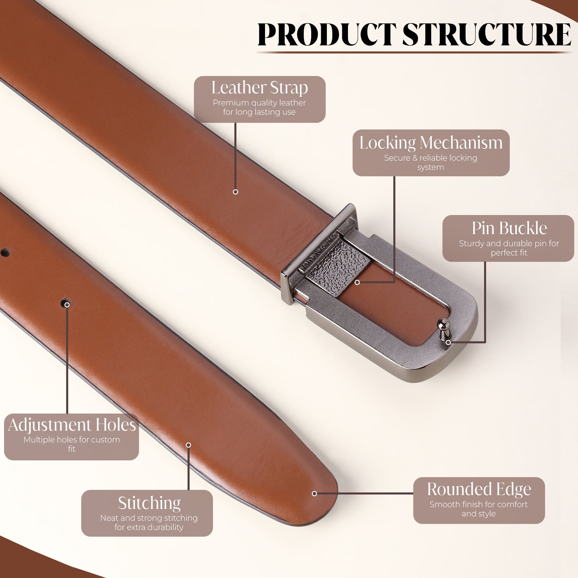 Cronos Plain Black & Brown Italian Leather Reversible Belt for Men – Grey Buckle
