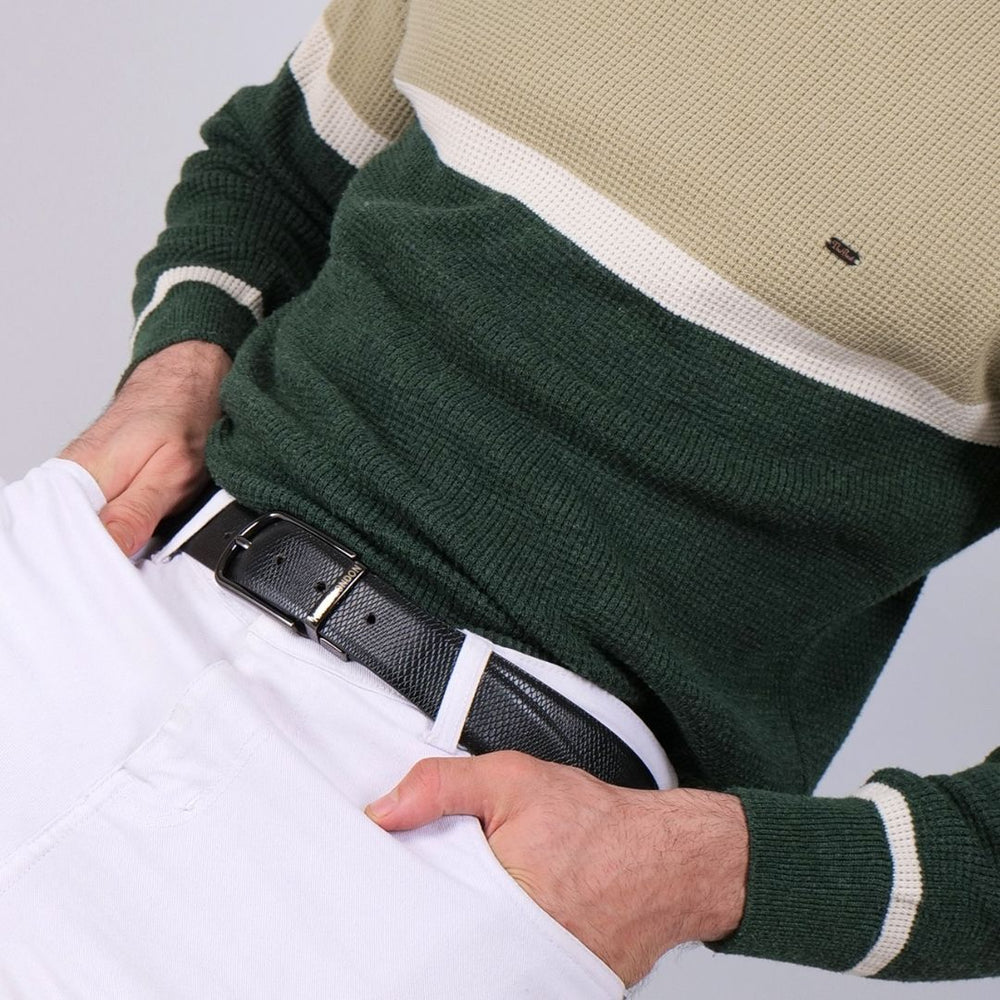 Hayes London | Italian Leather Reversible Black & Brown Belt For Men (Leather Texture: Viper)