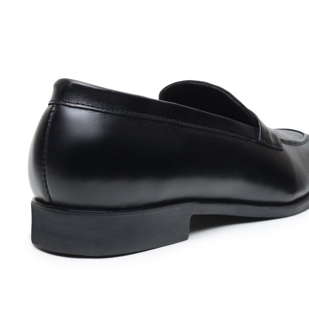 Hayes London | Milan Black Formal Penny Loafers for Men – Genuine Leather Croco Slip-On Shoes for Office & Party Wear