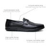 Hayes London | Falcon Horsebit Loafers – Black Pebbled Genuine Leather Men’s Shoes