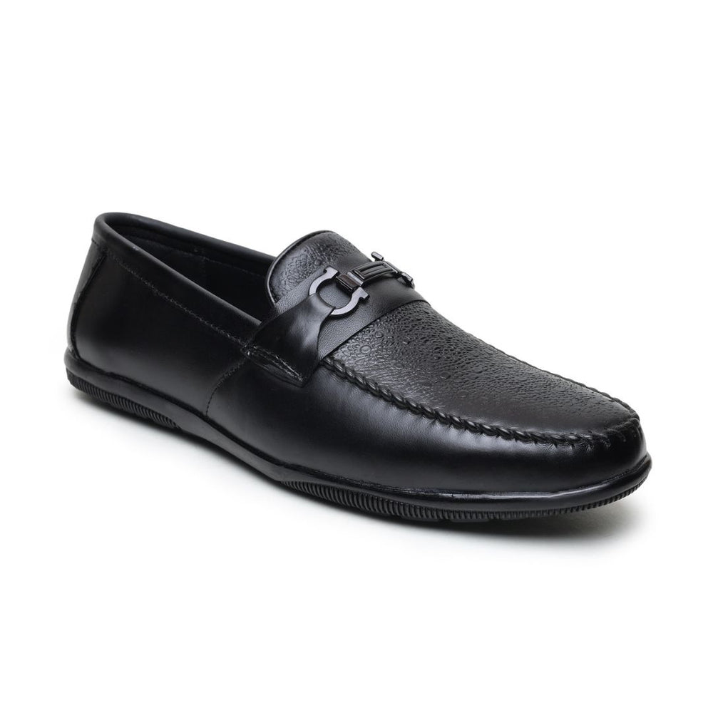 Hayes London | Falcon Horsebit Loafers – Black Pebbled Genuine Leather Men’s Shoes