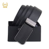Hayes London | Italian Leather Reversible Black & Brown Auto-Lock Belt for Men, Micro-Adjustable No-Hole Belt (Leather Texture: Viper)