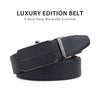 Hayes London | Italian Leather Reversible Black & Brown Auto-Lock Belt for Men, Micro-Adjustable No-Hole Belt (Leather Texture: Viper)
