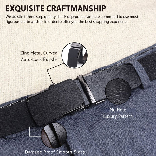 Hayes London | Armour Black & Brown Genuine Leather Auto-Lock Reversible Belt for Men – Micro-Adjustable Fit