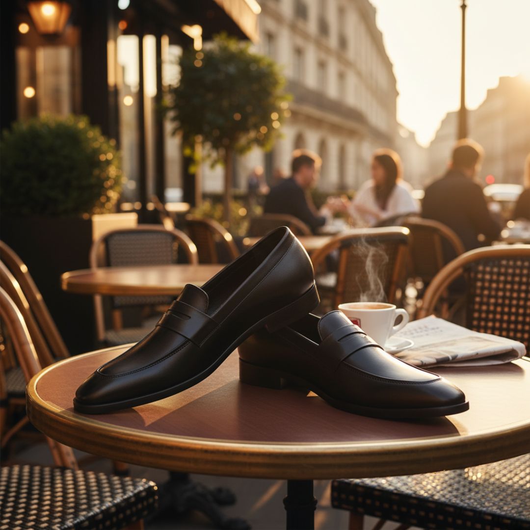 Hayes London | Belmonte Black Formal Penny Loafers for Men – Genuine Leather Slip-On Shoes for Office & Party Wear
