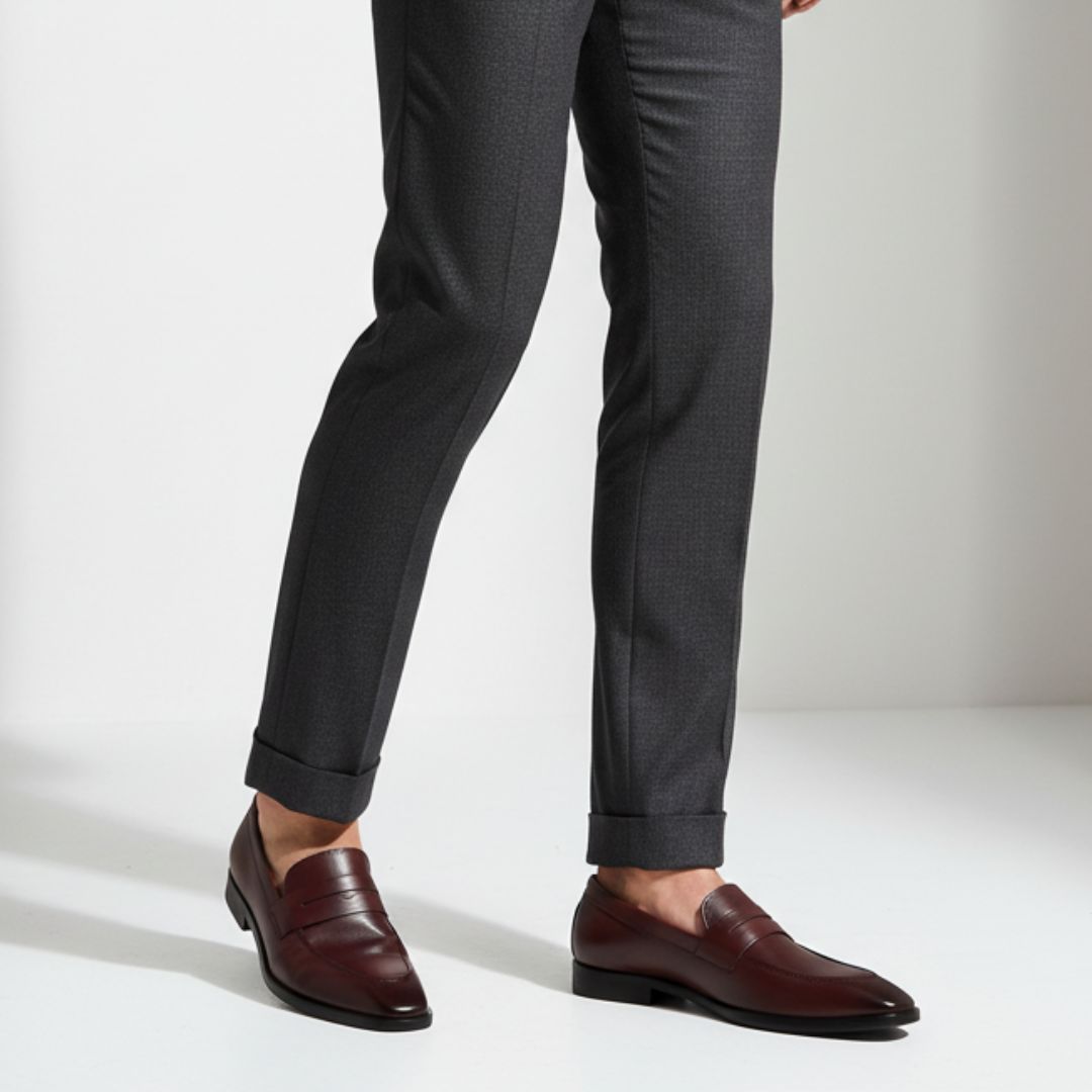 Hayes London | Belmonte Brown Formal Penny Loafers for Men – Genuine Leather Slip-On Shoes for Office & Party Wear