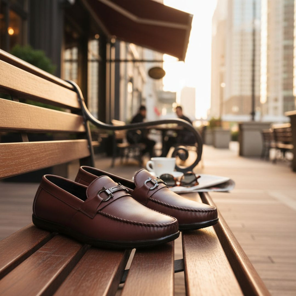 Hayes London | Blaze Horsebit Loafers – Brown Plain Genuine Leather Men’s Shoes