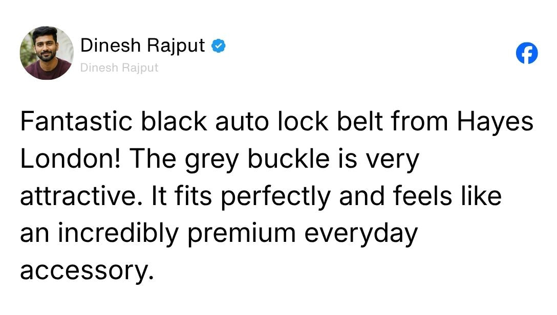 Cosmos Black Genuine Leather Auto-Lock Belt for Men – Grey Buckle, Micro-Adjustable Fit Review 3