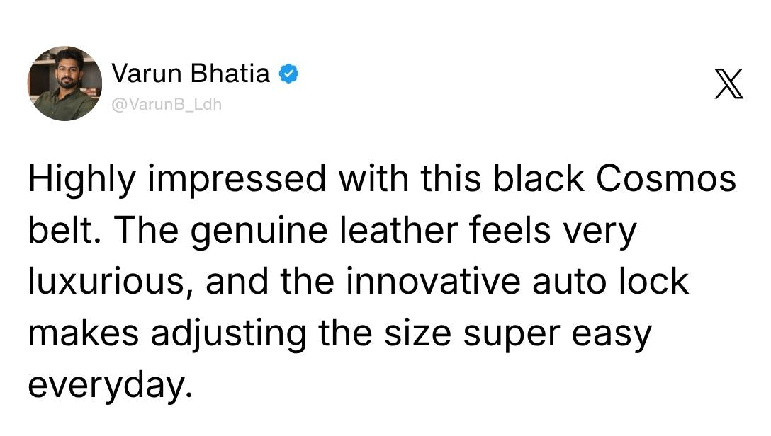 Cosmos Black Genuine Leather Auto-Lock Belt for Men – Grey Buckle, Micro-Adjustable Fit Review 2