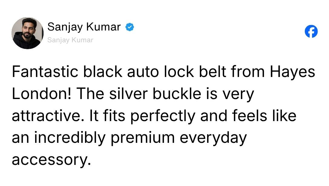 Cosmos Black Genuine Leather Auto-Lock Belt for Men – Silver Buckle, Micro-Adjustable Fit Review 3
