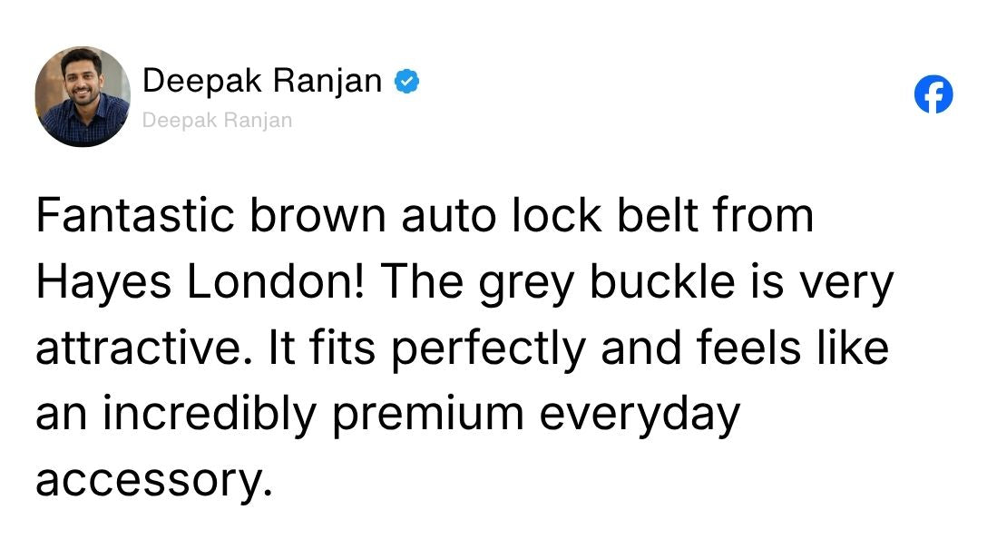Cosmos Brown Genuine Leather Auto-Lock Belt for Men – Grey Buckle, Micro-Adjustable Fit Review 3