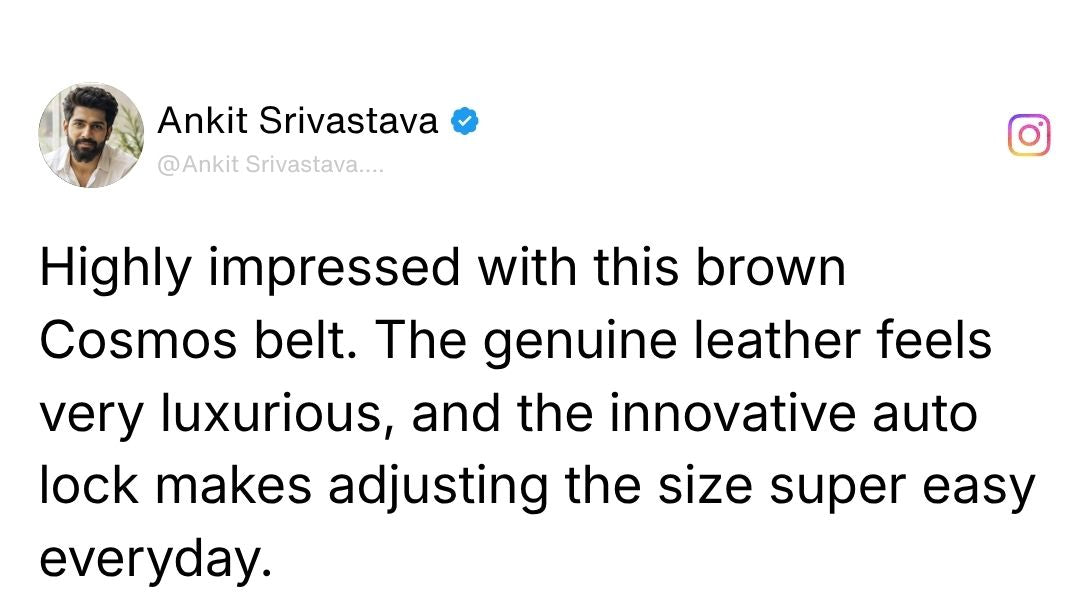 Cosmos Brown Genuine Leather Auto-Lock Belt for Men – Grey Buckle, Micro-Adjustable Fit Review 1