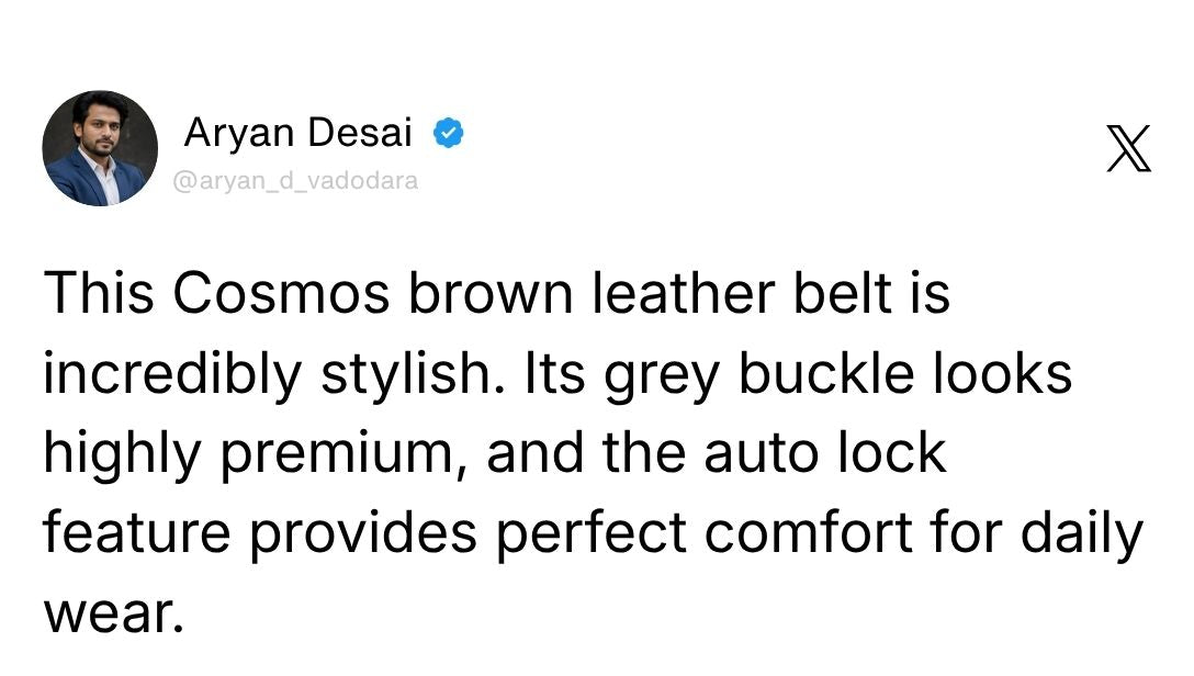 Cosmos Brown Genuine Leather Auto-Lock Belt for Men – Grey Buckle, Micro-Adjustable Fit Review 2