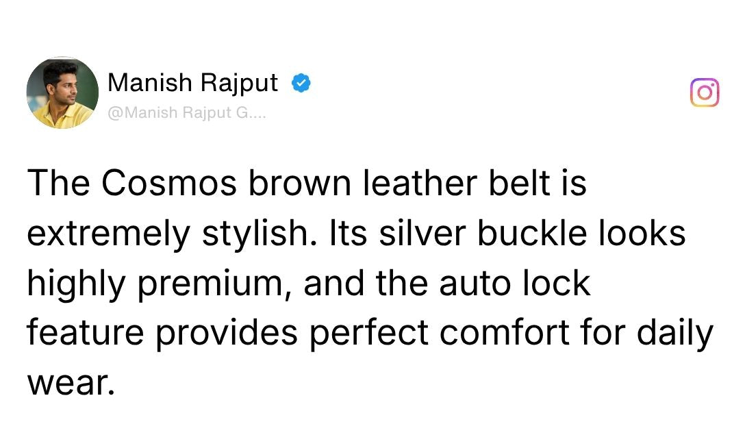 Cosmos Brown Genuine Leather Auto-Lock Belt for Men – Silver Buckle, Micro-Adjustable Fit Review 1