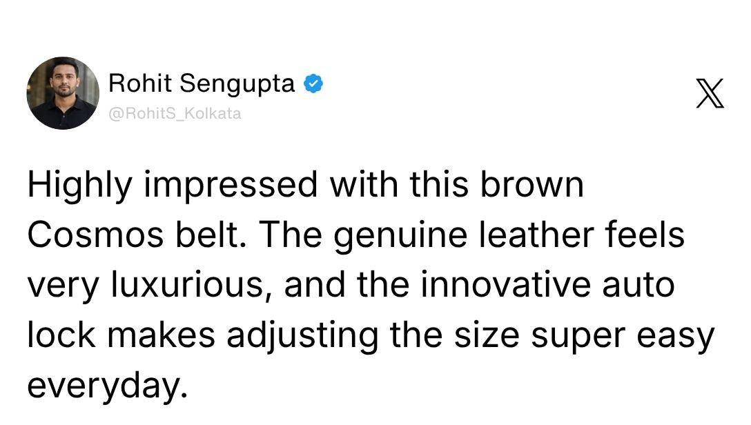 Cosmos Brown Genuine Leather Auto-Lock Belt for Men – Silver Buckle, Micro-Adjustable Fit Review 2