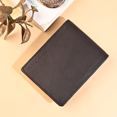Hayes London | Stud Brown Genuine Leather Wallet for Men - RFID Blocking, Slim Bifold Wallet with 8 Compartments