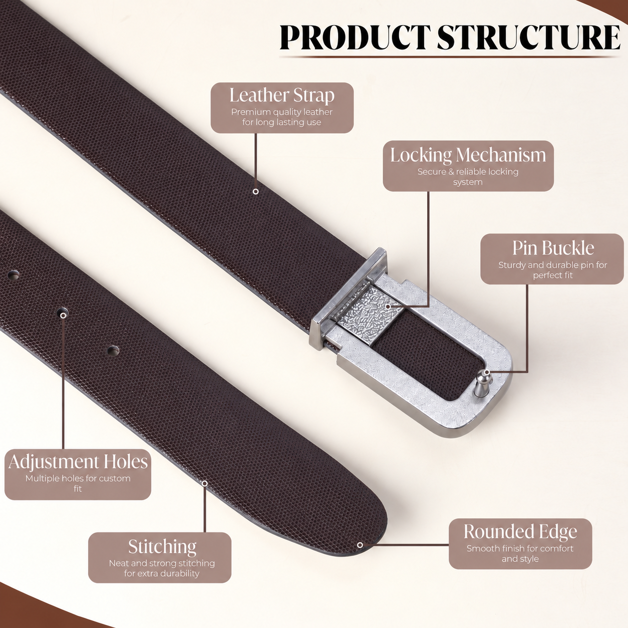 Cronos Braided Black & Brown Italian Leather Reversible Belt for Men – Silver Buckle
