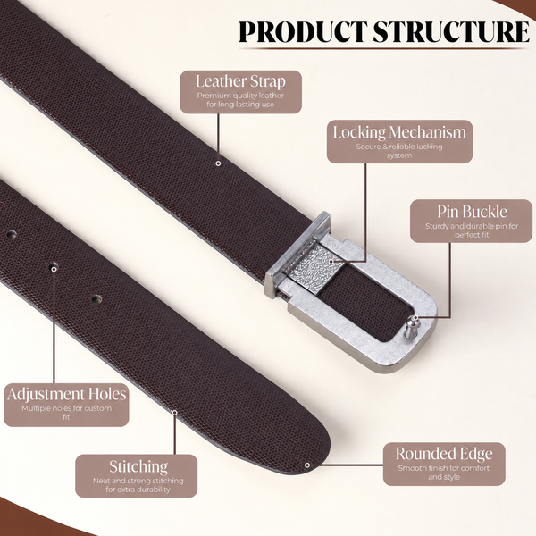 Cronos Braided Black & Brown Italian Leather Reversible Belt for Men – Silver Buckle