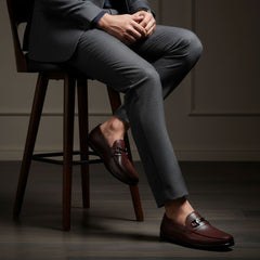 Hayes London | Dune Horsebit Loafers – Brown Perforated Genuine Leather Men’s Shoes