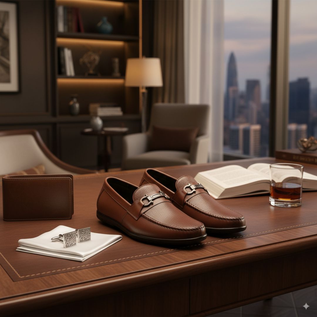 Hayes London | Falcon Horsebit Loafers – Brown Pebbled Genuine Leather Men’s Shoes