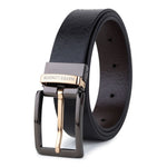 Wild Black & Brown Genuine Leather Reversible Belt for Men – Black & Gold Buckle