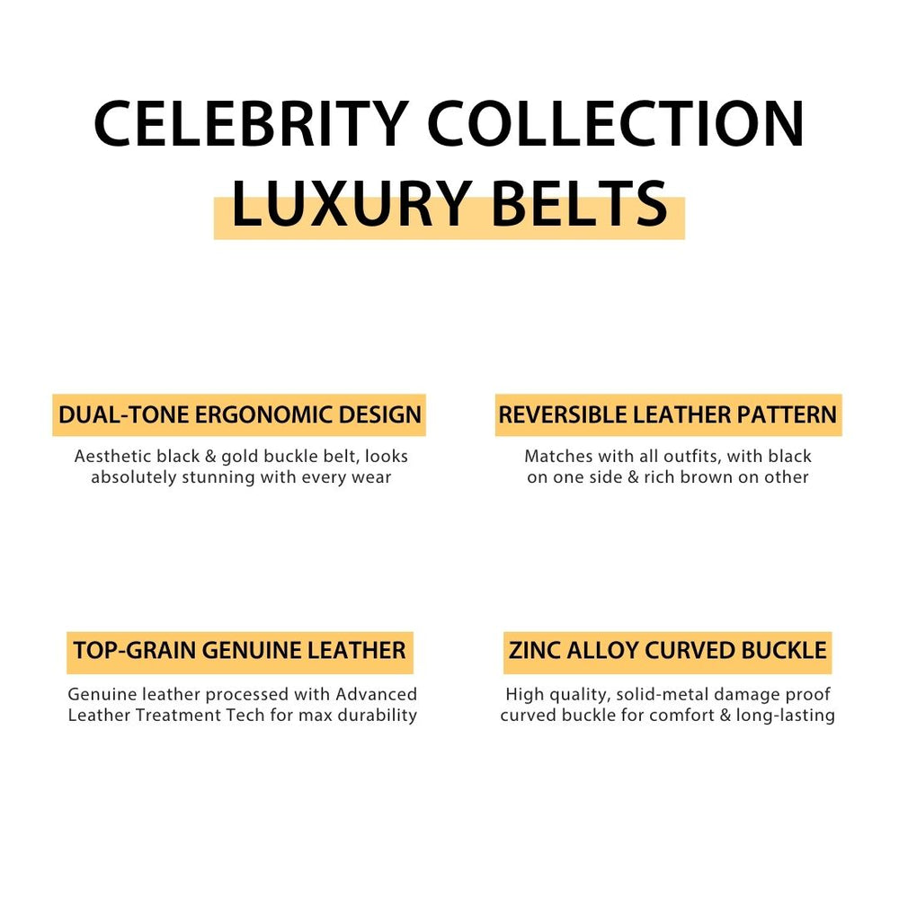 Hayes London | Italian Leather Reversible Black & Brown Belt For Men with Black & Gold Buckle (Leather Texture: Braided)