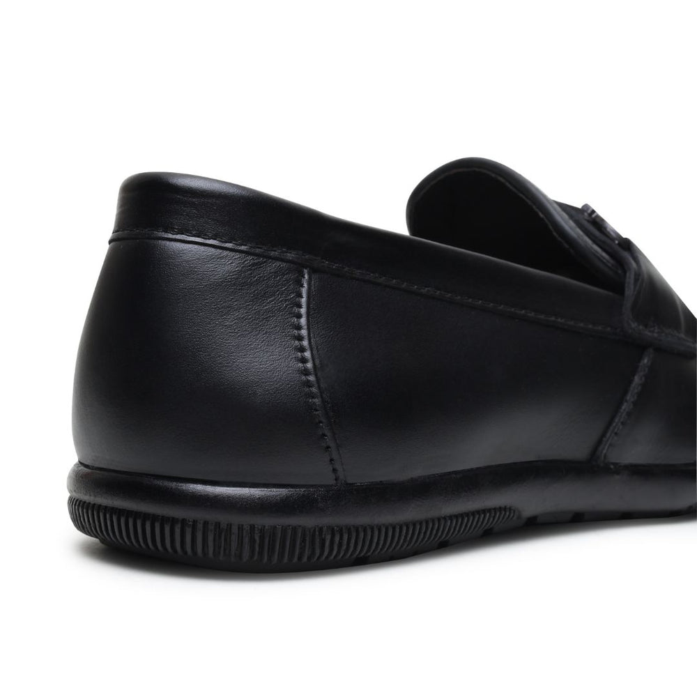 Hayes London | Dune Horsebit Loafers – Black Perforated Genuine Leather Men’s Shoes