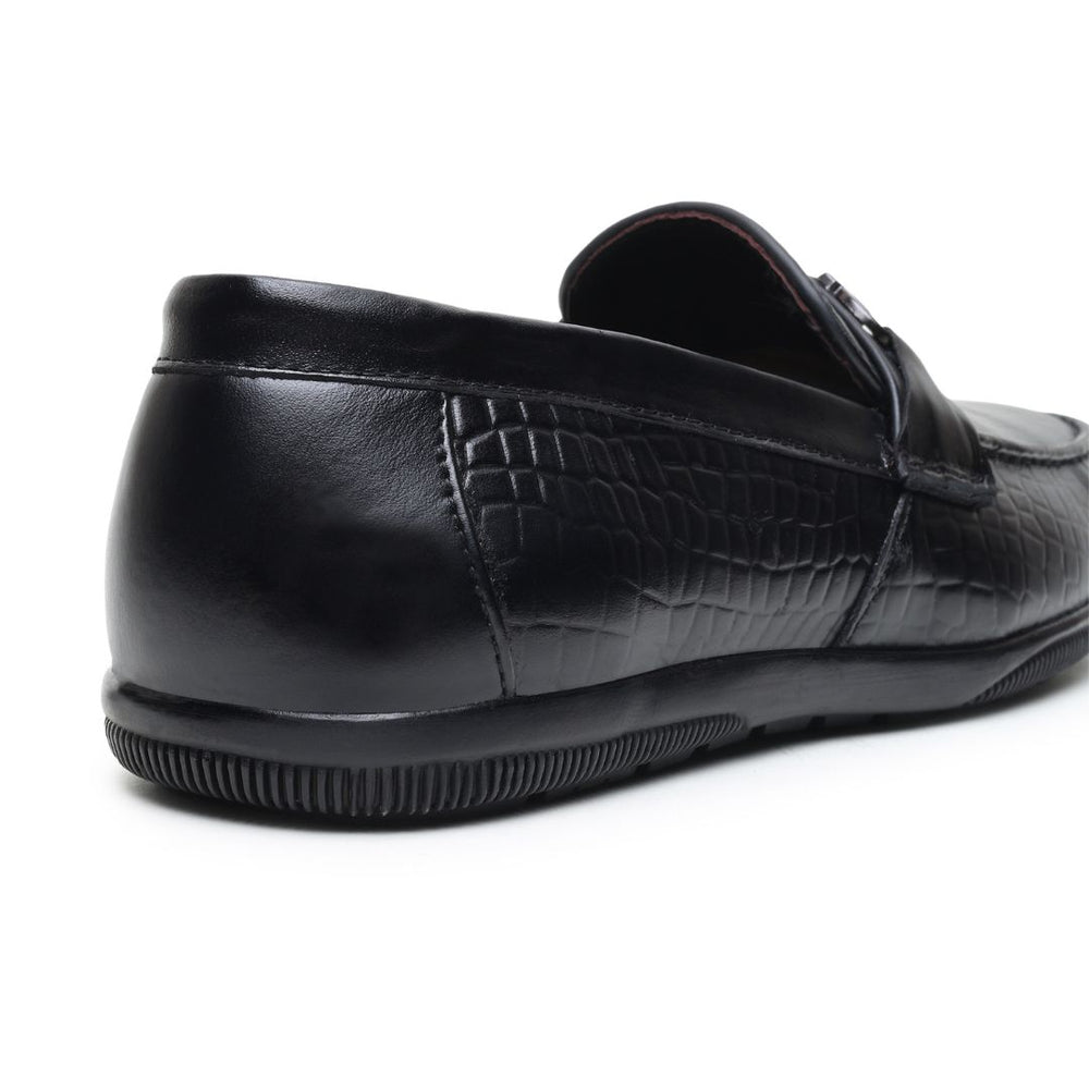 Hayes London | Jaxon Horsebit Loafers – Black Croco Genuine Leather Men’s Shoes