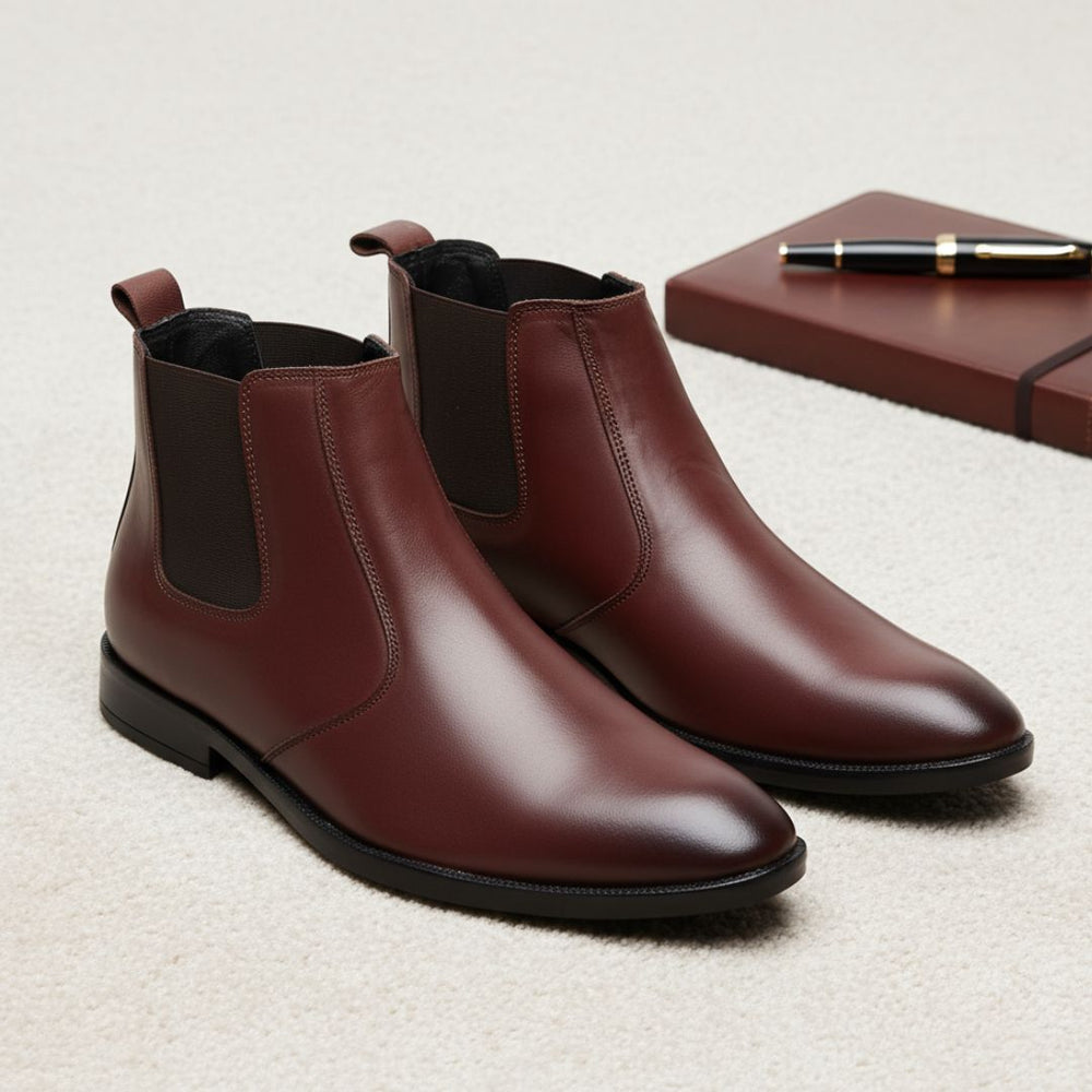 Hayes London | Strider Chelsea Boots – Brown Plain Genuine Leather Men’s Shoes