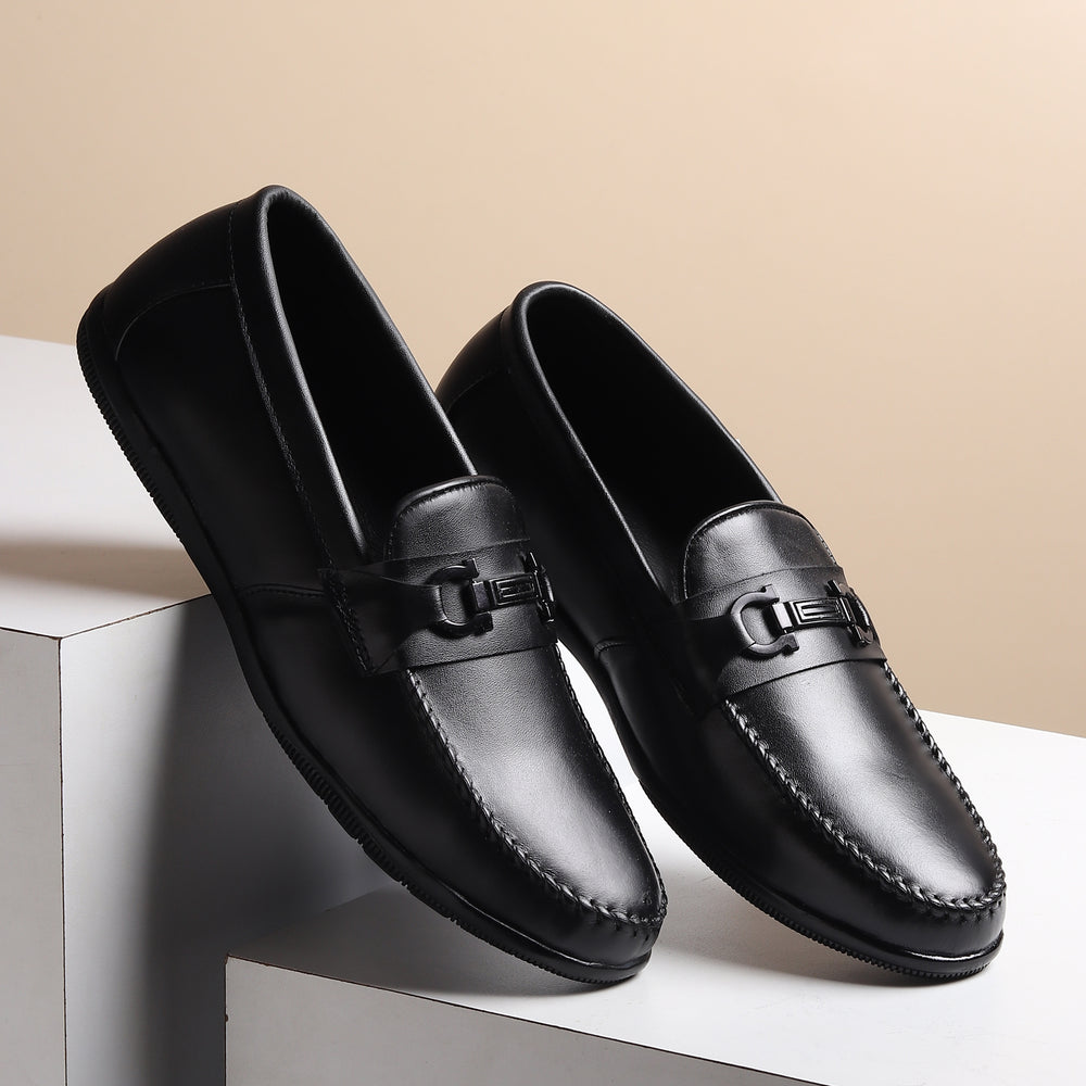 Hayes London | Blaze Horsebit Loafers – Black Plain Genuine Leather Men’s Shoes