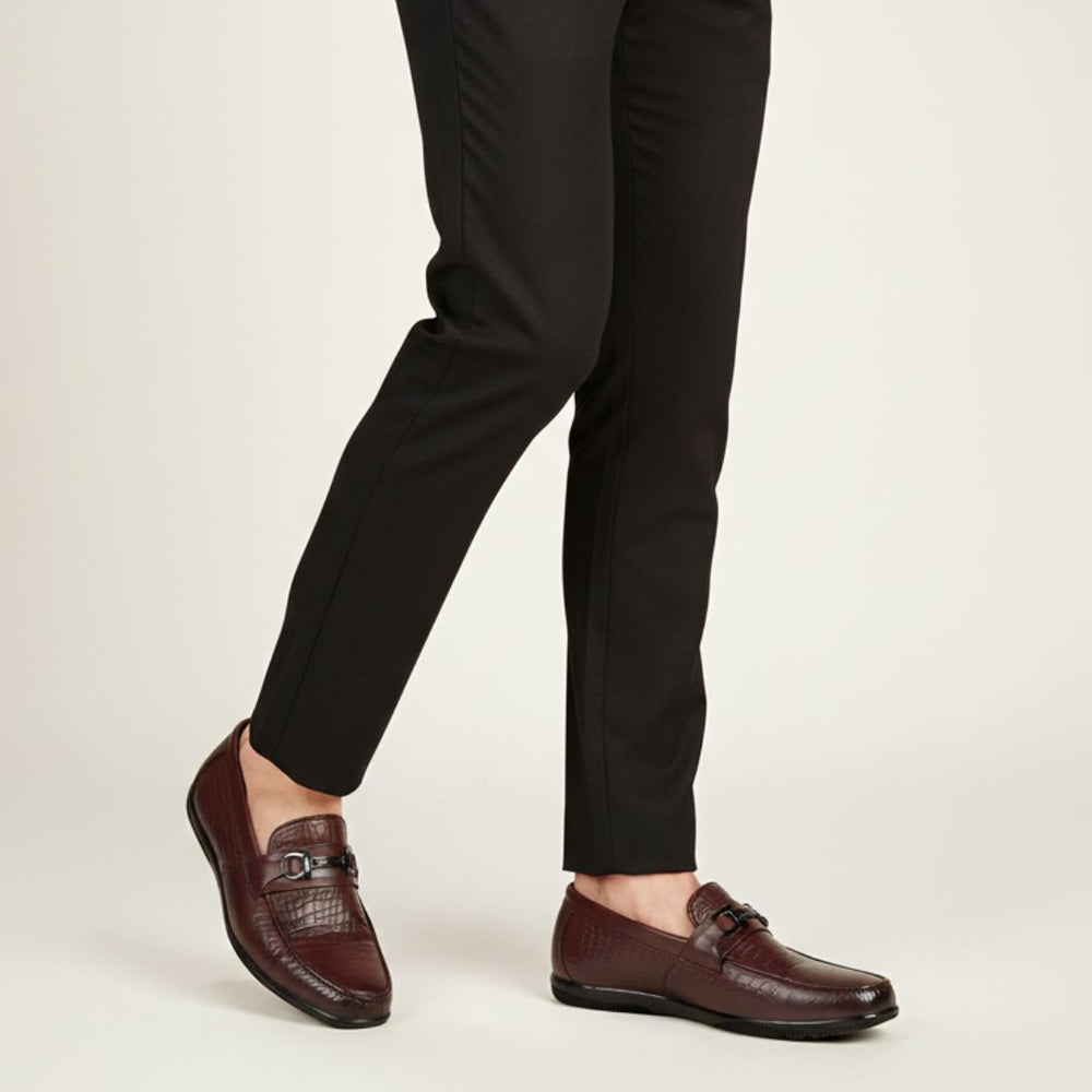 Hayes London | Jaxon Horsebit Loafers – Brown Croco Genuine Leather Men’s Shoes