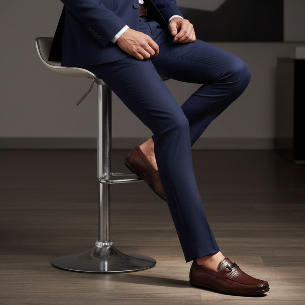 Hayes London | Jaxon Horsebit Loafers – Brown Croco Genuine Leather Men’s Shoes