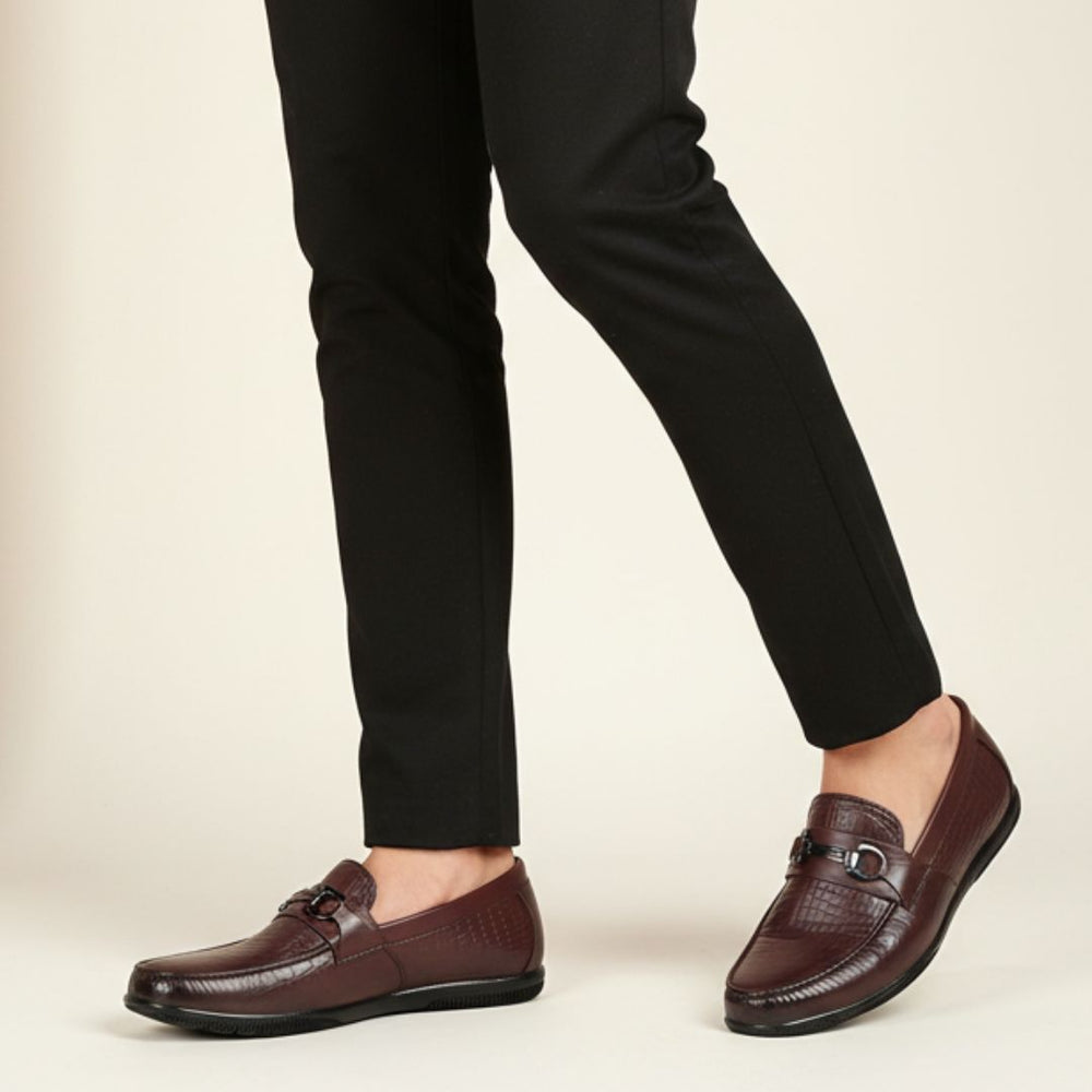 Hayes London | Jaxon Horsebit Loafers – Brown Croco Genuine Leather Men’s Shoes