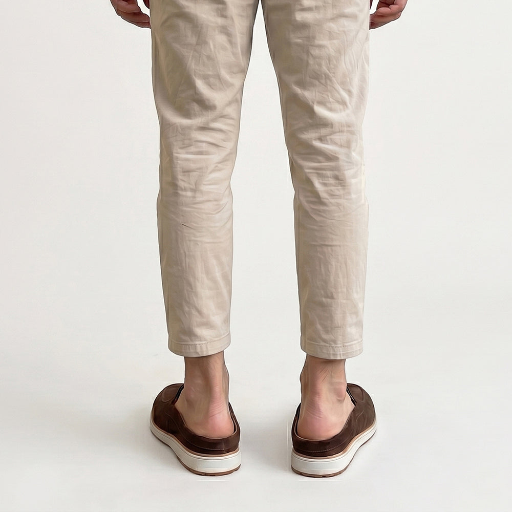 Hayes London | Riviera Brown - Italian Suede Leather Backless Slip-On Mule Loafers for Men – Casual Summer-Walk Half Shoes