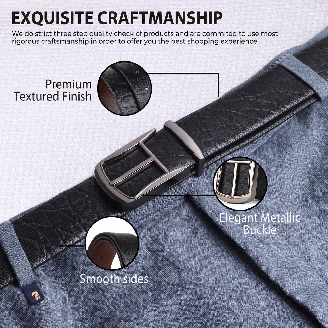Cronos Wild Black & Brown Italian Leather Reversible Belt for Men – Matte Grey Buckle