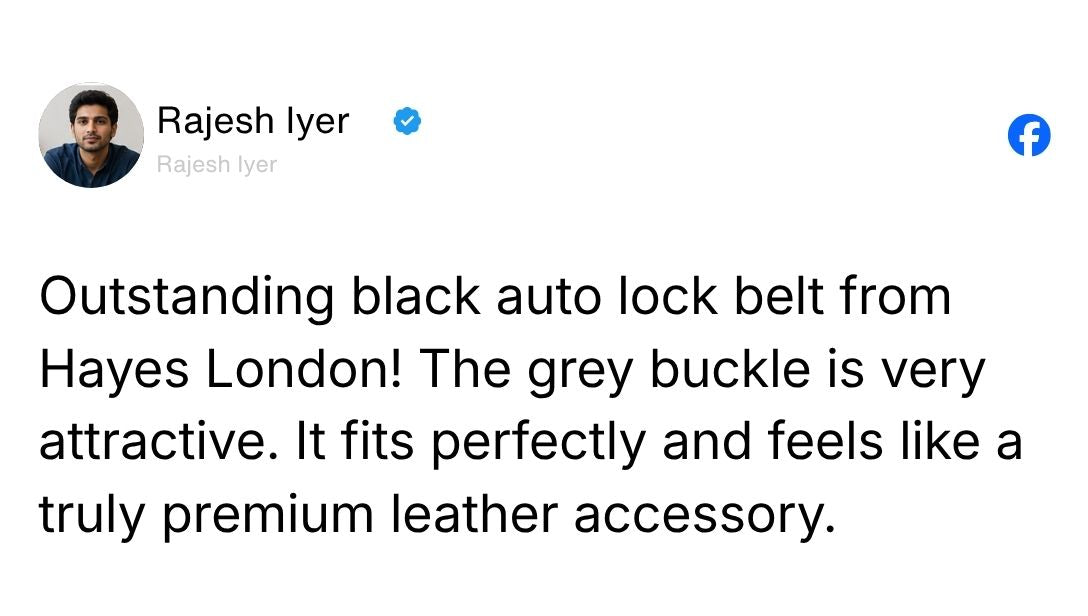 Nebula Black Genuine Leather Auto-Lock Belt for Men – Grey Buckle, Micro-Adjustable Fit Review 3