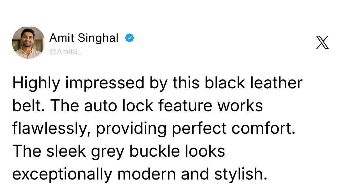Nebula Black Genuine Leather Auto-Lock Belt for Men – Grey Buckle, Micro-Adjustable Fit Review 2