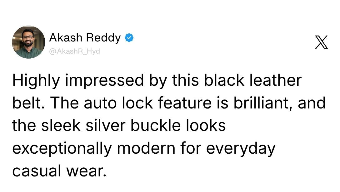Nebula Black Genuine Leather Auto-Lock Belt for Men – Silver Buckle, Micro-Adjustable Fit Review 2