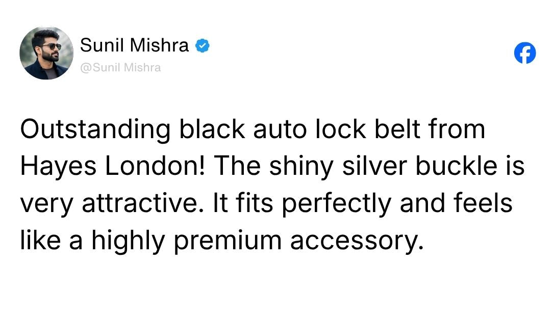 Nebula Black Genuine Leather Auto-Lock Belt for Men – Silver Buckle, Micro-Adjustable Fit Review 3