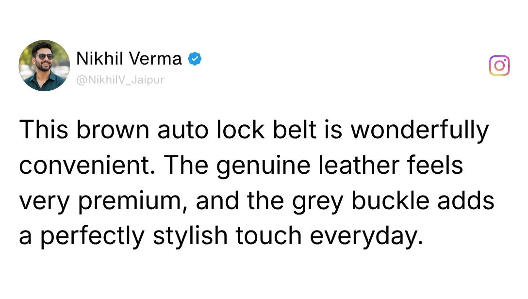 Nebula Brown Genuine Leather Auto-Lock Belt for Men – Grey Buckle, Micro-Adjustable Fit Review 1