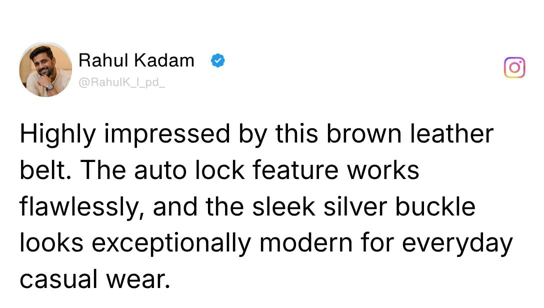 Nebula Brown Genuine Leather Auto-Lock Belt for Men – Silver Buckle, Micro-Adjustable Fit Review 1
