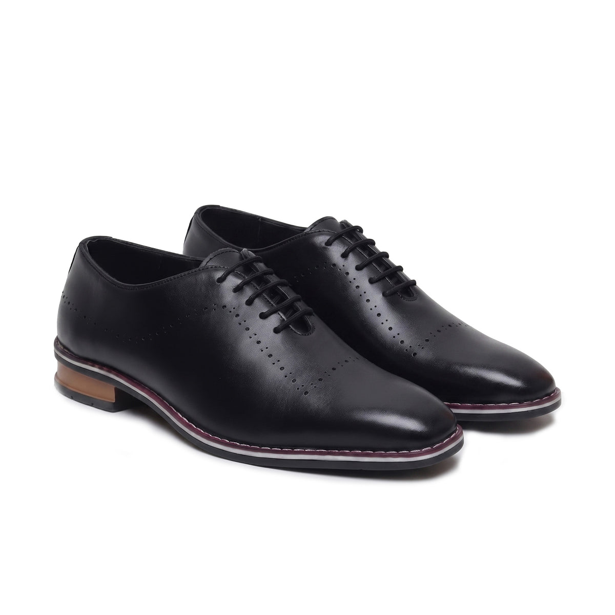 Hayes London | Shelby Wholecut Oxford Shoes – Black Plain Genuine Leather Men’s Shoes