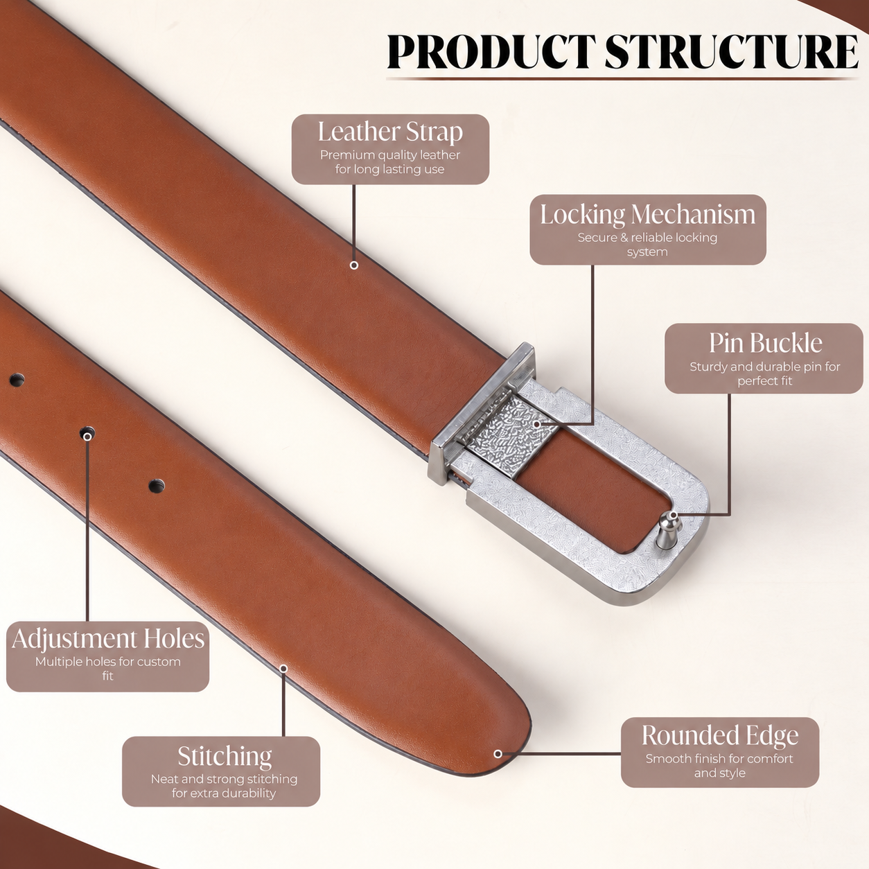 Cronos Plain Black & Brown Italian Leather Reversible Belt for Men – Silver Buckle