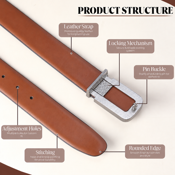 Cronos Plain Black & Brown Italian Leather Reversible Belt for Men – Silver Buckle