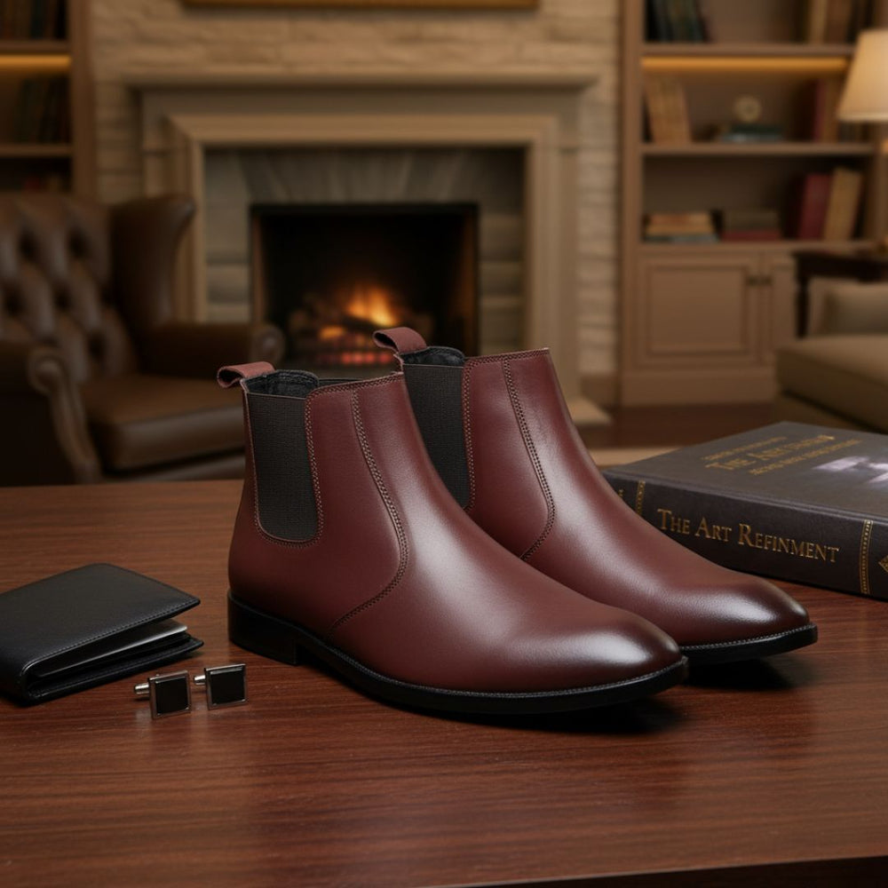 Hayes London | Strider Chelsea Boots – Brown Plain Genuine Leather Men’s Shoes