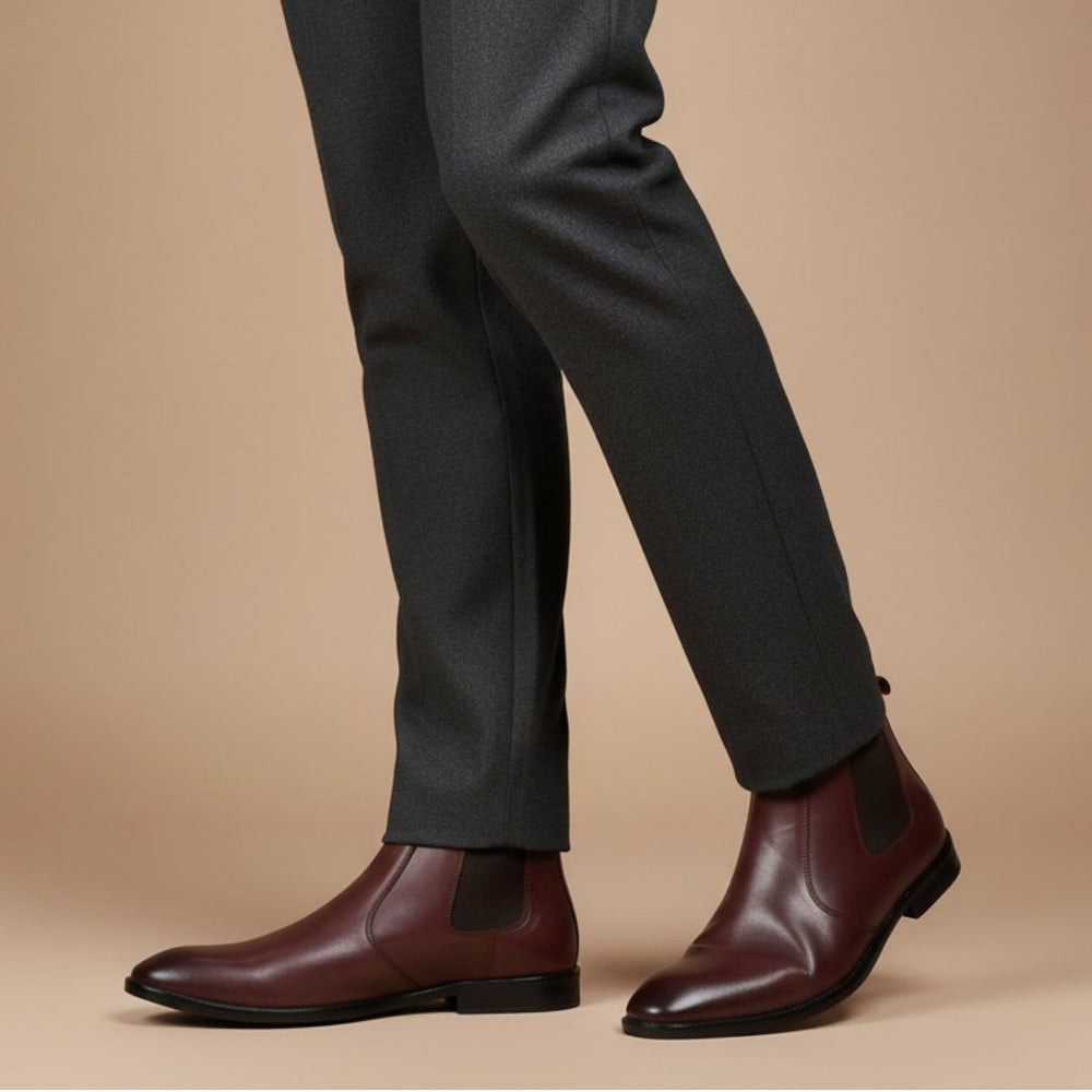 Hayes London | Strider Chelsea Boots – Brown Plain Genuine Leather Men’s Shoes