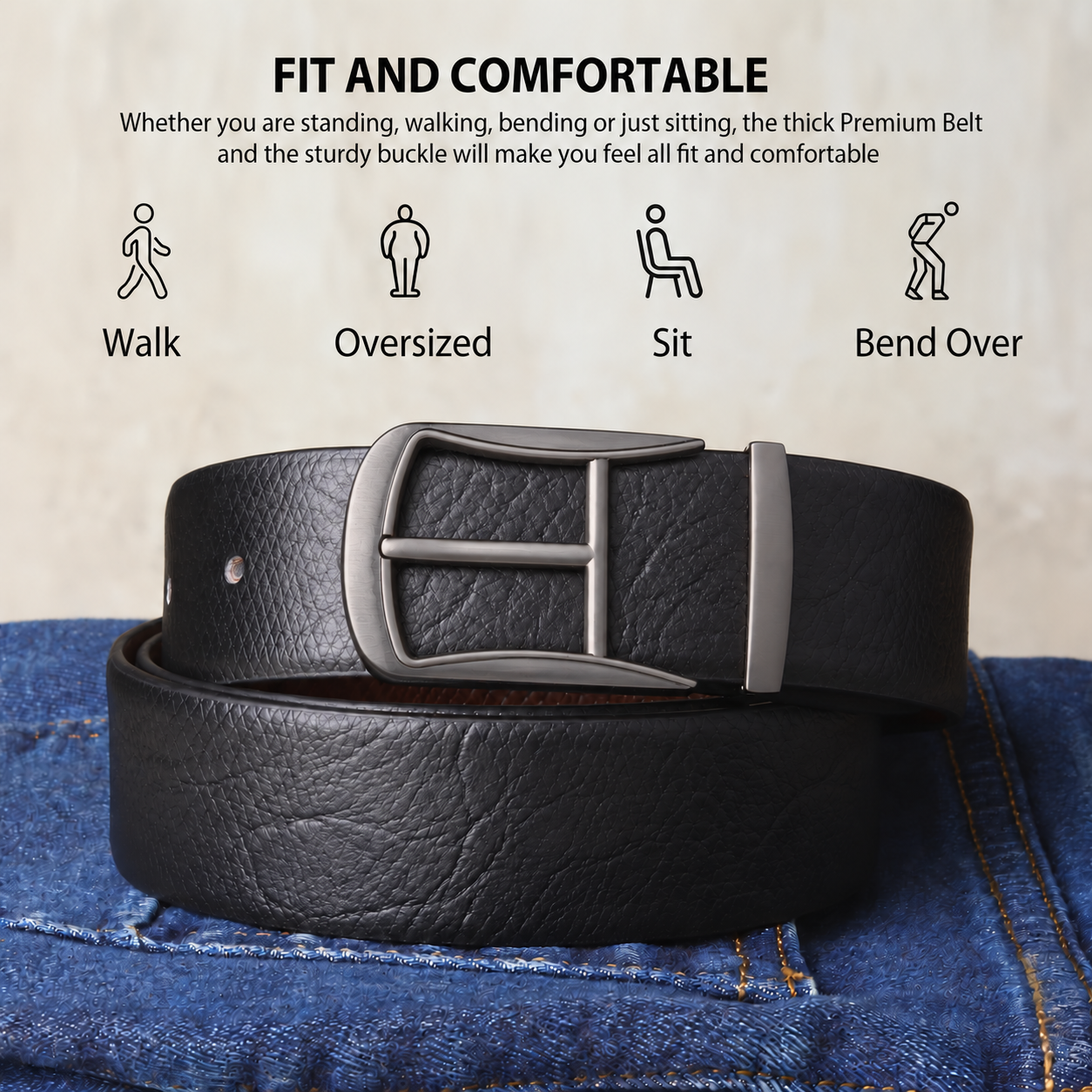 Cronos Wild Black & Brown Italian Leather Reversible Belt for Men – Matte Grey Buckle