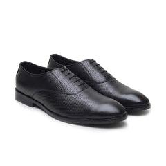 Hayes London | Troy Oxford Shoes – Black Perforated Genuine Leather Men’s Office Shoes