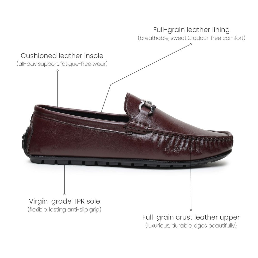 Hayes London | Belfort Driving Loafers – Brown Plain Genuine Leather Men’s Shoes