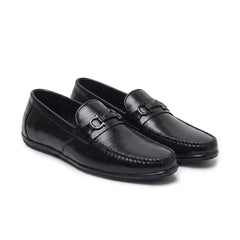 Hayes London | Blaze Horsebit Loafers – Black Plain Genuine Leather Men’s Shoes
